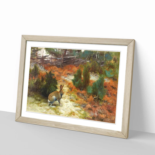 'Hare Rabbit' by Bruno Liljefors Framed Wall art