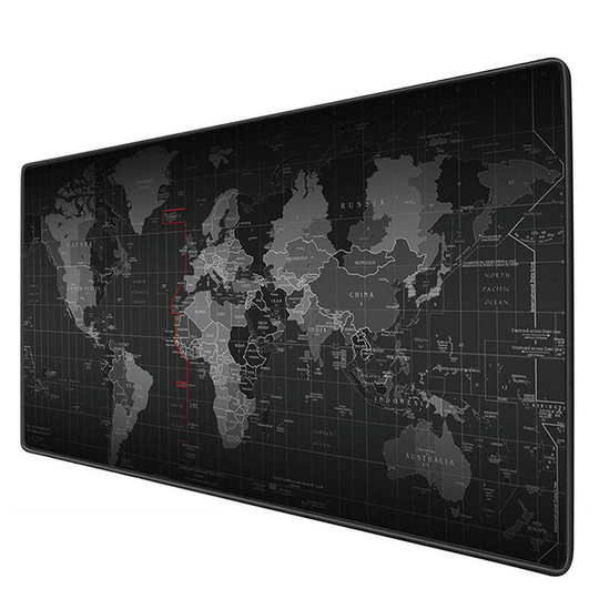 Large Mouse-Pad with World Map Oversized Extended Waterproof Non-slip Keyboard Pad Desk Mat Office Gaming Mouse-Pad 800*300mm,Black - Black