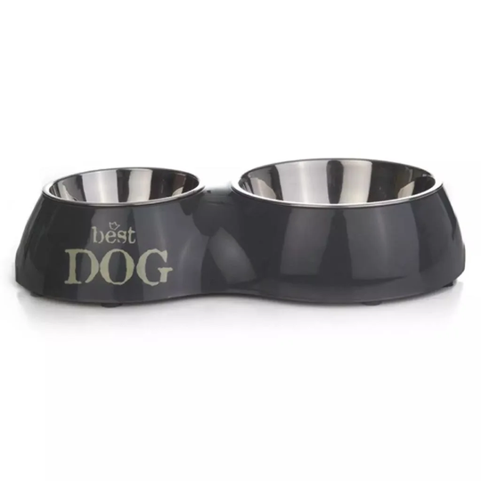 Beeztees Double Feeding Bowl Best Dog 510ml 31 x 17.5cm