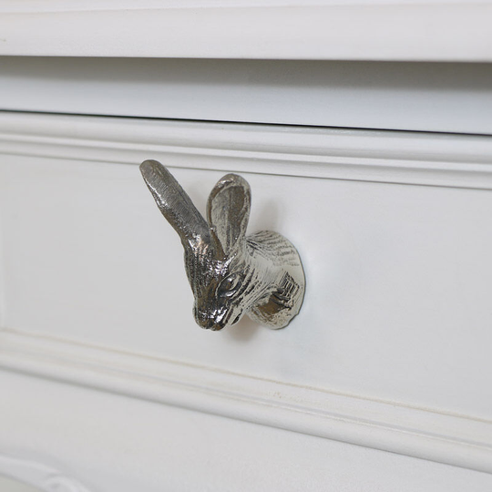 Melody Maison - Silver Rabbit Head Drawer Knob - Silver