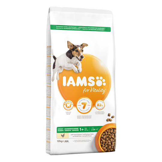 IAMS for Vitality Dry Dog Food Economy Packs 2 x 12kg - Adult Small & Medium Dog - Chicken (2 x 12kg)