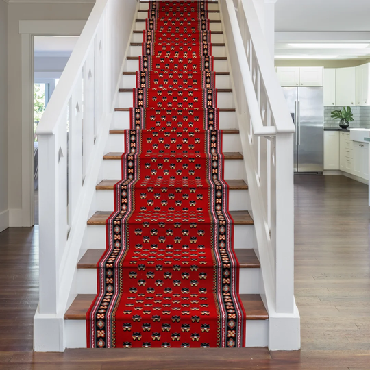 Scofield Stair Looped Red Rug