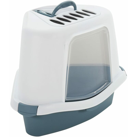 Cat Litter Tray with Cover White and Blue 56x40x40cm pp Vidaxl Multicolour