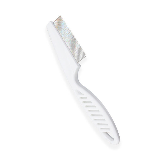 Cat Lice Comb Cat Grooming Tool Stainless Steel Pet Safety Cat Teeth Cleaning Comb (White, 14cm)