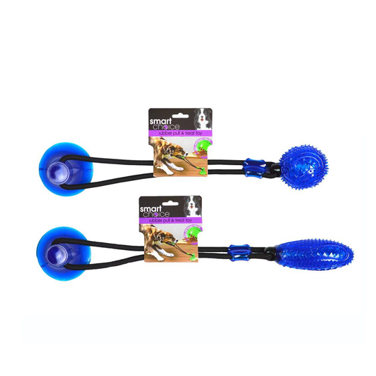 Pet Suction Chew Ball Tug Of War Interactive Teeth Cleaning Toy Treat Dispenser