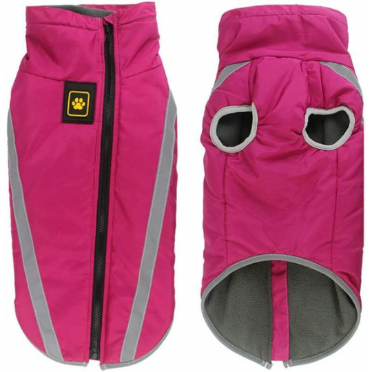 Echoo - Waterproof Dog Coat Winter Warm Jacket Puppy Clothes Windproof Reflective Vest for Size Small Medium Large Dogs - Fleece Lining, with Harness