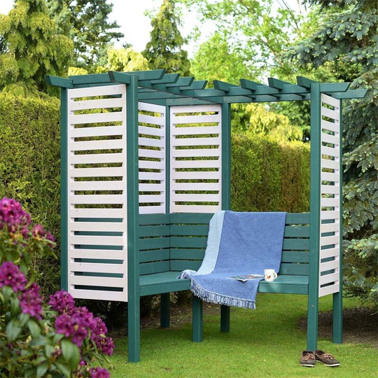 6 x 6 Pressure Treated Wooden Seat Corner Arbour