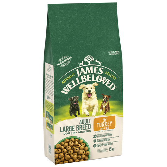 James Wellbeloved Adult Large Breed - Turkey & Rice - 15kg