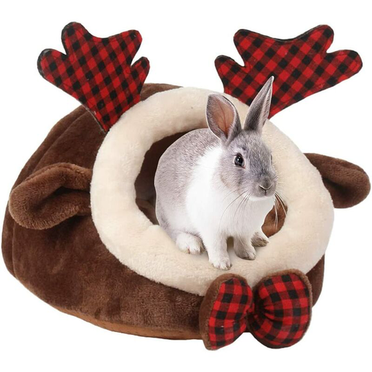 Nest Warm Lightweight Hamster Guinea Pigs Bed Winter Pet Rodent Nest Bed,Winter Warm Comfortable Nest for Ferret Rat Hamster Habitat(Braun,L)