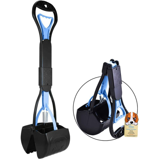 Anti-breaking pet toilet. Suitable for dogs and cats. Long handle. High strength material and durable spring. Practical to pick up grass and gravel.