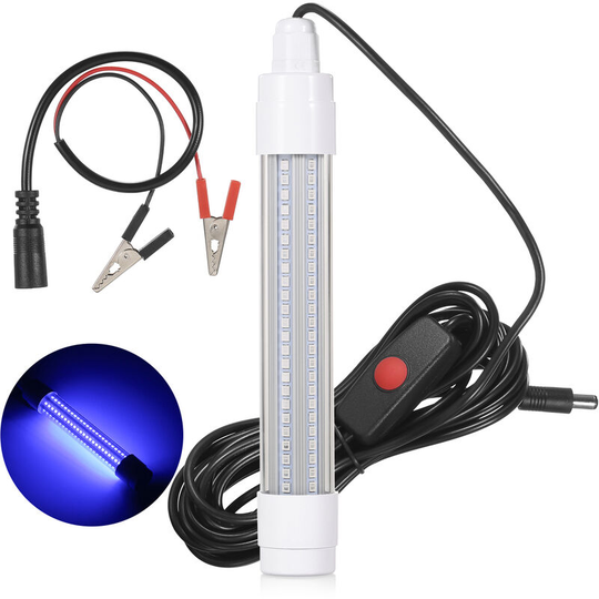 144 led Submersible Fishing Light Underwater Fish Finder Lamp Night Fishing Lure Bait Light Fish Attracting Light, Blue - Blue
