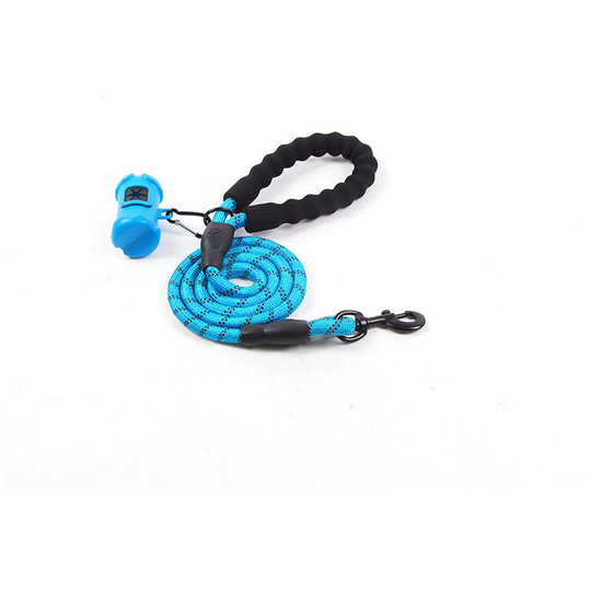 Perle Raregb - Dog Leash, Dog Rope Leash with Soft Padded Handle, Highly Reflective Wires, Waste Bags and Dog Dispenser, 1.5m Leash Cord for all size