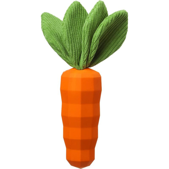 13treize - Dog Squeaky Chew Toys for Aggressive Chewers, Indestructible Rubber Carrot Dog Toys for Training and Cleaning, Durable Interactive Tough