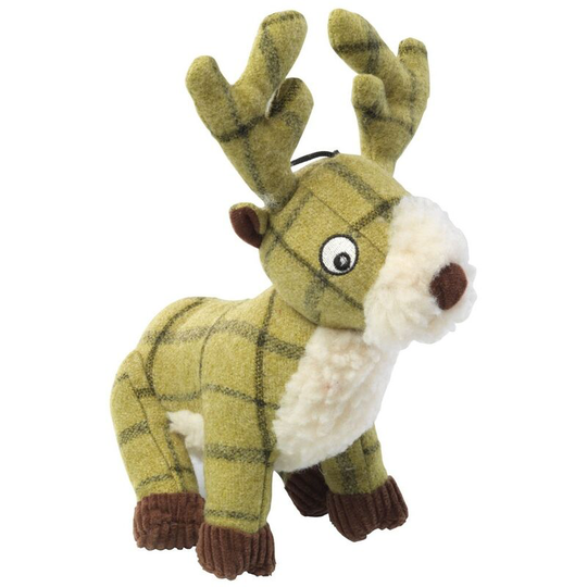 Tweed Plush Stag Dog Toy (One Size) (Green) - Green - House Of Paws