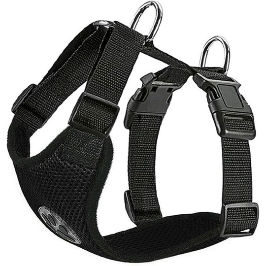 Perle Rare - Harness and Leash Set, Multifunction Breathable Adjustable Fabric Ordinary Vest Harness with Safety Belt in Car Road Travel Walk