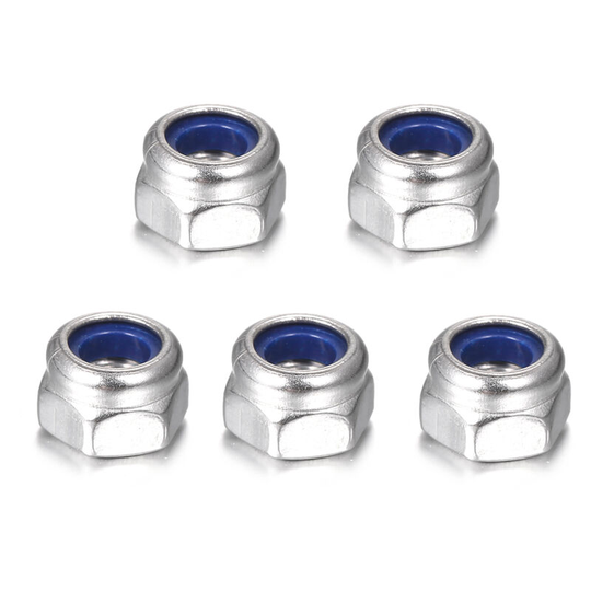 DIN985 304 Stainless Steel Nylon Flange Nut Hexagonal Anti-skid Nuts, M10 - M10