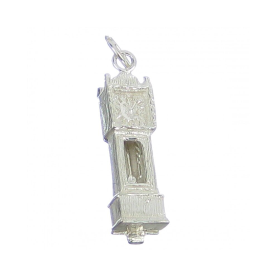 Grandfather clock opening sterling silver charm .925 x 1 Mouse inside