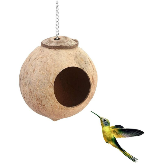 House/Bed/Cage made of natural coconut shell for pet such as parrot, parakeet, canary, finch, pigeon, hamster, rat, gerbil, mouse