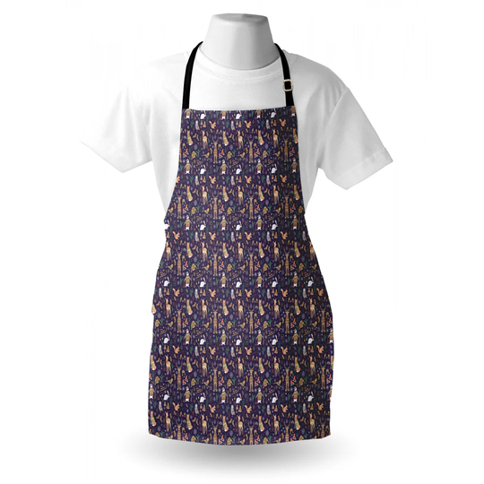 Forest Xmas Animals in Winter Clothes Penguins Rabbits Reindeer Fox Owl Acorn Apron