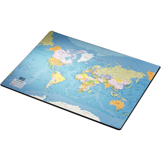 Esselte Desk Pad World Map Mouse Pad Desk Writing Mat Protection Home Office