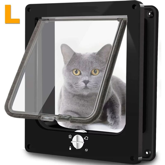 Heguyey - Cat Flap Magnetic Pet Door with 4-Way Twist Lock for Cats Kittens and Kittens Upgraded Version Inner Size: 19.5*5.5cm