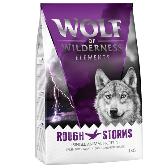 3 x 1kg Wolf of Wilderness Dry Dog Food - 2 + 1 Free!* - Adult Elements "Rough Storms" Duck (3 x 1kg)