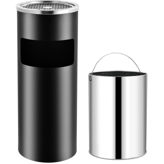 Ashtray Dustbin Hotel 30 l Steel Black