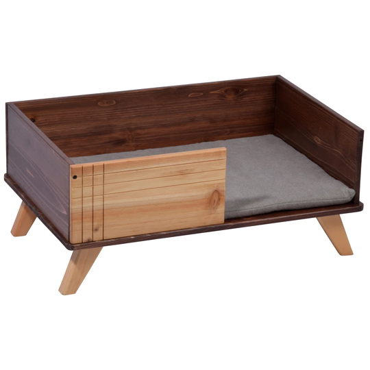 "Baloo" cat bed with cushions, robust pet bed with feet, 60 x 40 x 26cm, brown