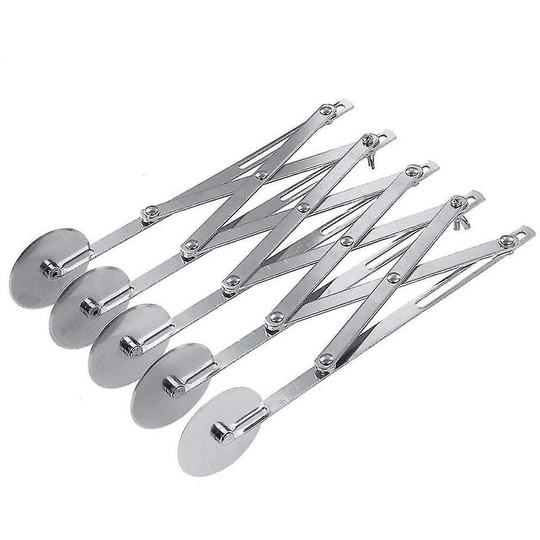 5 Wheel Pastry Slicer, Stainless Steel Telescopic Pizza Slicer, Multi Wheel Cutter, Dough Divider - Flkwoh