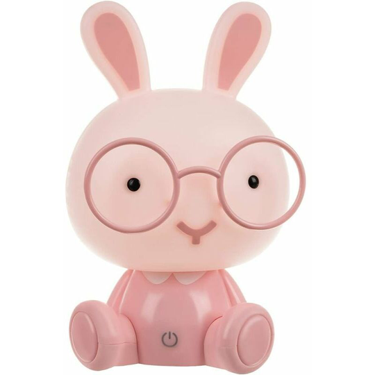 Joorrt - led Eye Protection Table Lamp Cute Rabbit Touch Night Light with Glasses Emergency Lighting for Bedroom and Children's Room Sturdy (Pink)