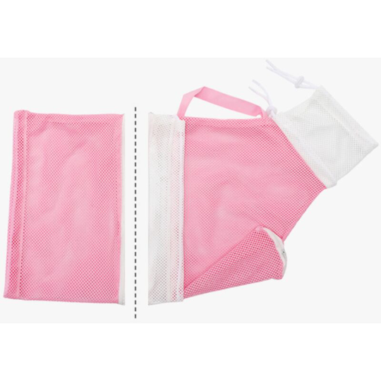 Claw Care Cat Shower Net Bag Cat Grooming Bath Bag Adjustable Cat Wash Bag Multifunctional Cat Restraint Bag for Bath, Nail Trimming (Pink)