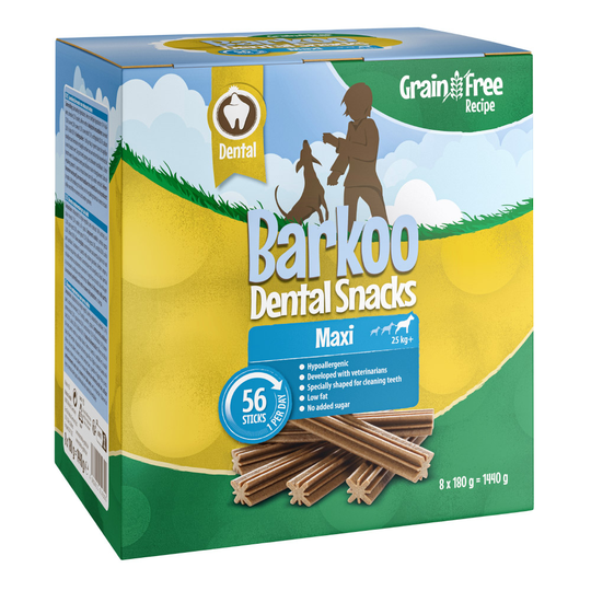 Barkoo Dental Snacks Grain-Free Saver Pack - Maxi Dogs (56 Chews - 1.44kg)