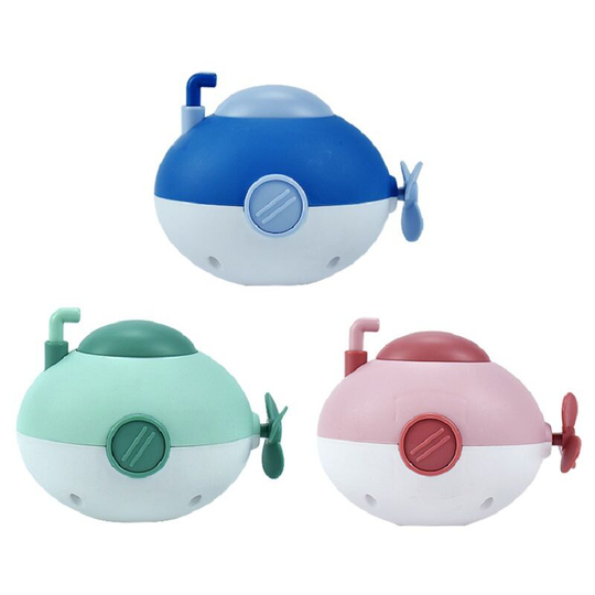 3pcs Bath Toy Clockwork Play Water Baby Bath Submarine Toy Blue
