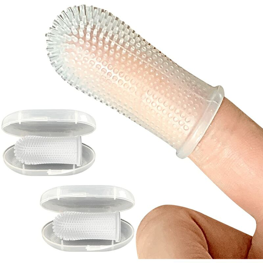 Ilovemilan - 360º Dog Fingerbrush Toothbrush Kit (2-Pack) Ergonomic Design, Full Surround Bristles for Easy Teeth Cleaning, Dental Care for Puppies,
