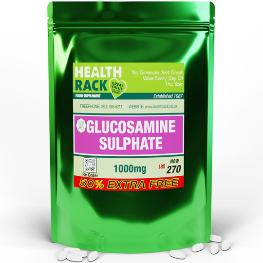 HealthRack Glucosamine 1000mg (2KCl) 270 Tablets Bone and Joint Health