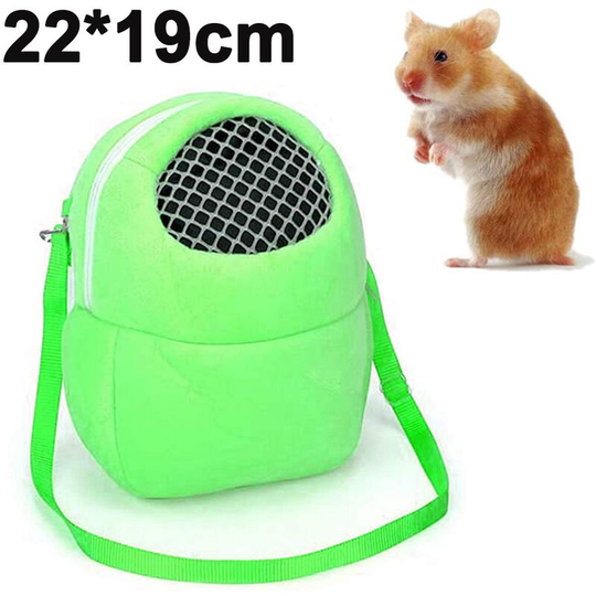 Carrying bag for pets, hamsters, portable, breathable, with shoulder strap for small pets, hedgehogs, sugar, squirrels, rabbits, m, green