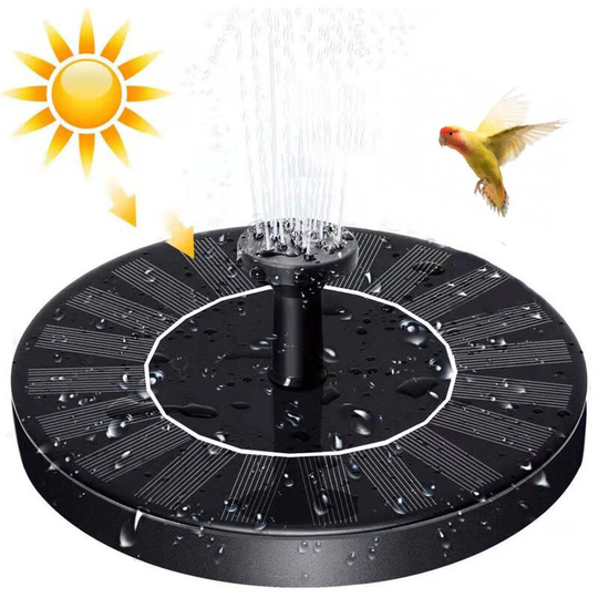 Outdoor Floating Solar Fountain, Solar Pond Pump with 4 Nozzles, for Bird Bath Aquarium Garden Fountain