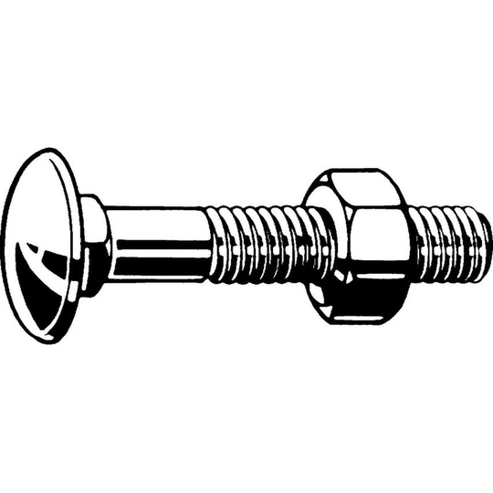 M10X75 Carriage Bolt c/w Nut bzp- you get 10 - Qualfast