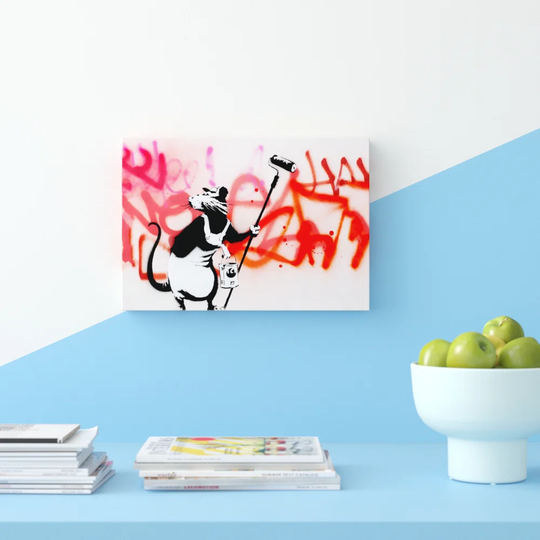 Rat Decorator by Banksy - Wrapped Canvas Graphic Art Print