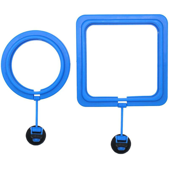 Thsinde - 2pcs Fish Fish Feed Ring With Plastic Suction Cup, Food Rings, Round And Square, Aquarium Fish Fish Fish Food Ring Circle Floating Food