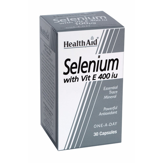 Health Aid Selenium 100mg + Vitamin E 400iu, 30 Capsules