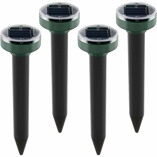 Pack Solar Mole Repeller Solar Powered Ultrasonic Pet Yard Lawn Garden Get Rid of Moles Voles Gopher Rats Rodents - Flkwoh