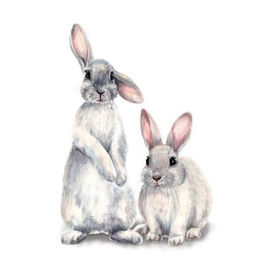 Perle Raregb - 2 Pieces Wall Stickers Two Cute Rabbits Wall Art Wall Sticker Bedroom Living Room Home Decoration Removable Colorful Wallpaper