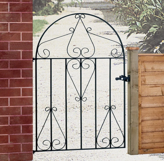 Suez Scroll Low Bow Top Metal Garden Gate