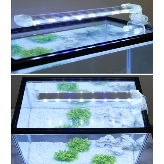Submersible led aquarium lamp for plants, white and blue light, 6W.