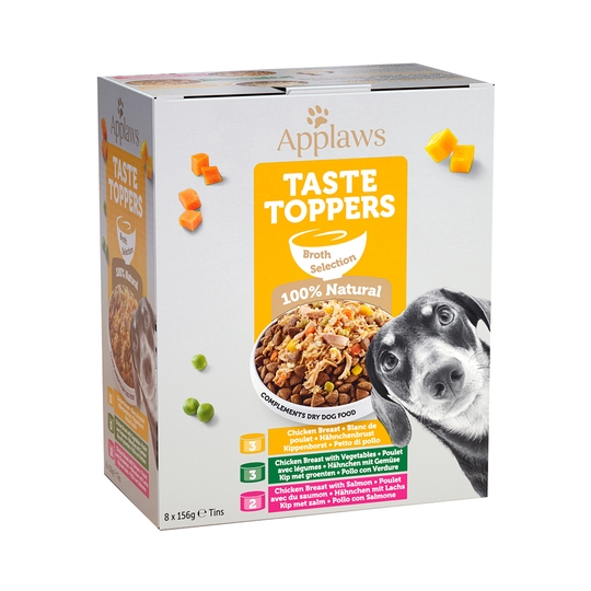 Applaws Taste Toppers in Broth Mixed Pack 8 x 156g - Broth Mixed Pack