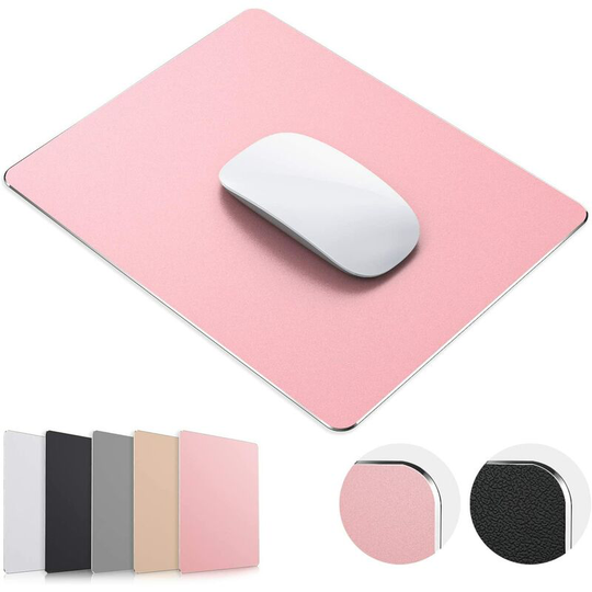 Mouse Mat Mouse Pad Gaming Aluminium Mousepad Hard Double Side Rose Gold