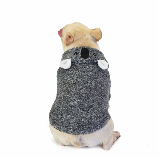Pet clothes coral fleece dog clothes thickened sloth bear teddy dog clothes m (chest 39', neck 29' back length 25, suitable for weight 5-6 pounds)