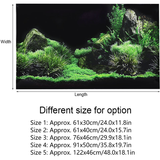 Aquarium Fish Tank Seafloor Water Grass Background Decoration Painting PVC Sticker122 x 46cm