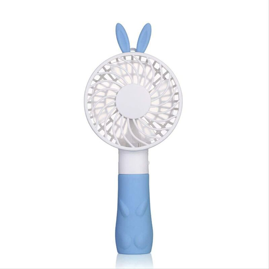 Rechargeable Mini Handheld Fan Portable usb Small Fan Creative Rabbit Handle Fan Student Air Conditioning Fan Princess Rabbit (Blue) 198
